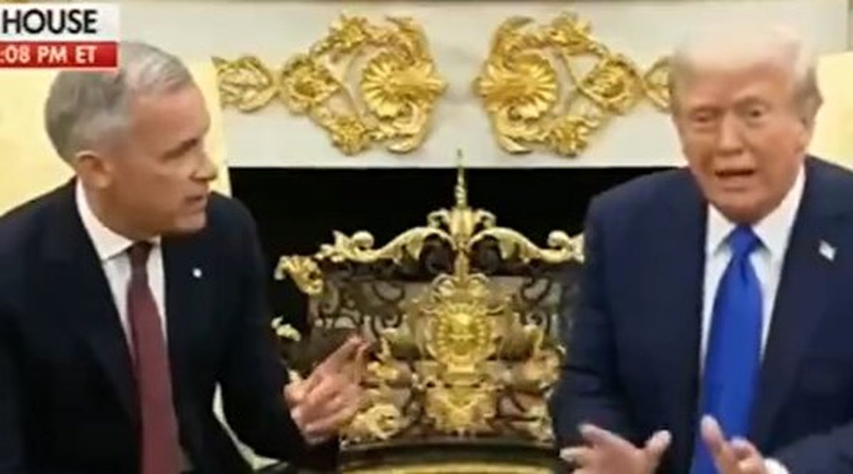 رفتار تحقیرآمیز ترامپ حین پاچه خواری بابت حمله به ایران!/فیلم