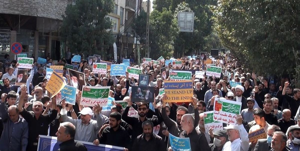  راهپیمایی مردم همدان علیه آشوبگران 