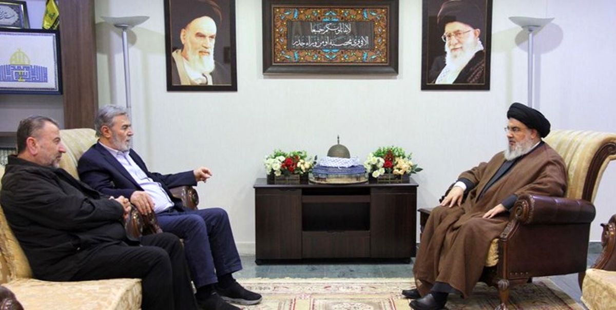 دیدار سیدحسن نصرالله با رهبران حماس و جهاد اسلامی 