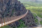پل معلق خلخال در جاده اردبیل - سرچم+ تصویر