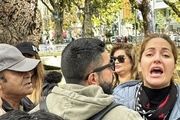 وقتی حامیان براندازی به جان هم افتادند/ کتک خوردن مهناز افشار در یک تجمع ضدایرانی در آلمان