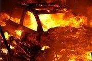 پرایدی که در آتش چهارشنبه‌سوری سوخت/ عکس