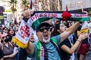 تظاهرات باور نکردنی مردم لس‌آنجلس در حمایت از مردم فلسطین+فیلم
