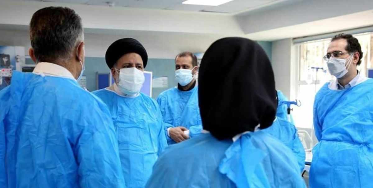 بازدید سرزده رئیس‌جمهور از بخش کرونای بیمارستان امام خمینی (ره) 