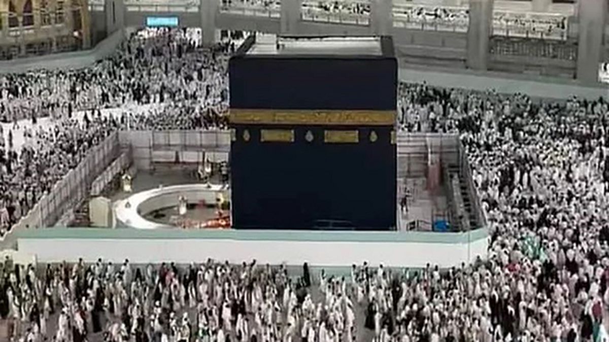 ورودی پشت‌بام کعبه باز شد + عکس