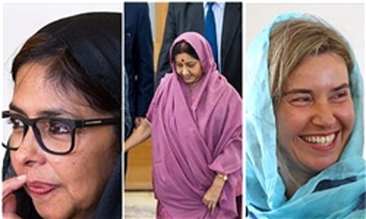 میزبانی ظریف از سه بانوی دیپلمات در تهران+تصاویر