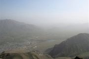 غبار شدید آسمان فریدونشهر از فراز کوه «دید دزری»+ تصاویر
