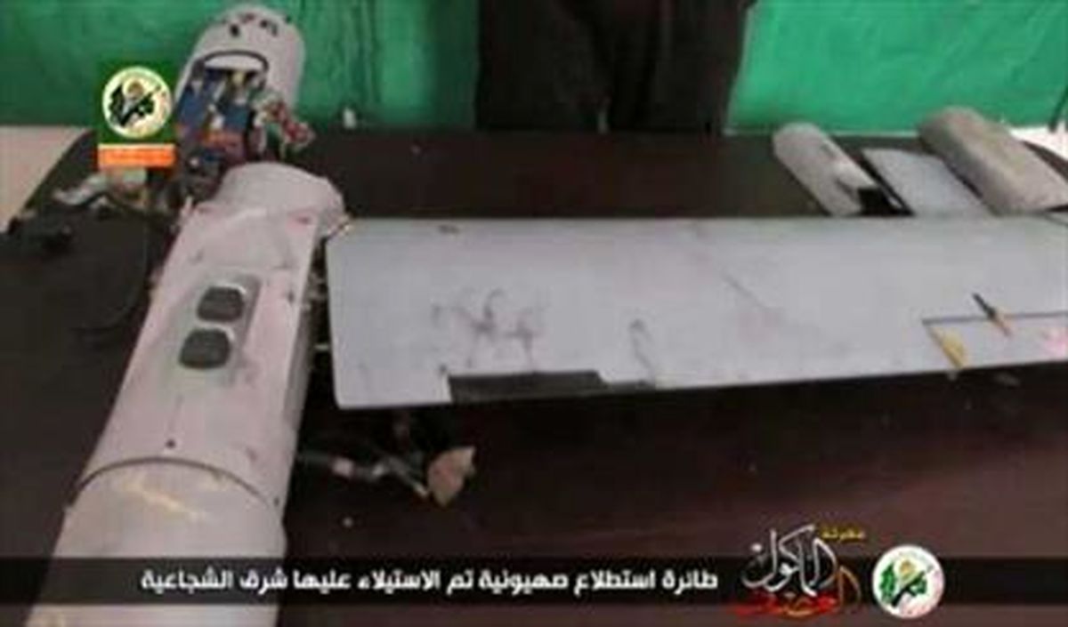 پهپاد به دام افتاده اسرائیل در غزه + تصاویر