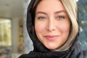 مانتوی خاص فریبا نادری با رنگ فیروزه ای /عکس