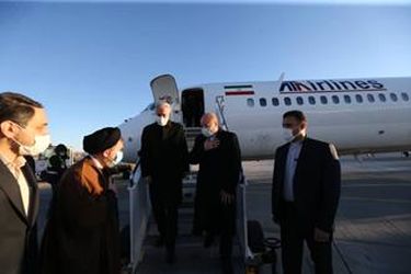 استقبال رسمی از رئیس مجلس شورای اسلامی در بدو ورود به تبریز