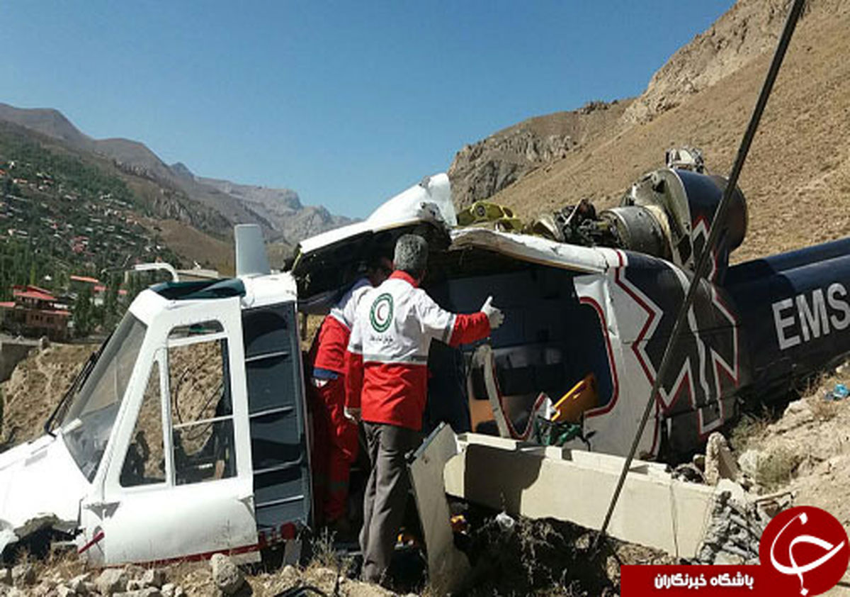 
سقوط بالگرد اورژانس 115 آمل + تصویر

