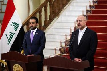 کنفرانس خبری مشترک دکتر قالیباف با رئیس مجلس عراق/گزارش تصویری