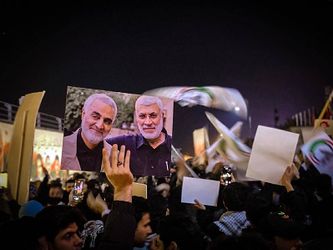 مراسم سالگرد شهادت فرماندهان پیروزی در فرودگاه بغداد/گزارش تصویری