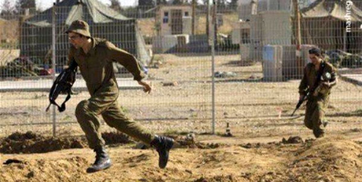 فرار نظامیان صهیونیست از فلسطینی‌ها+فیلم